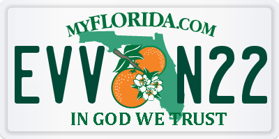 FL license plate EVVN22