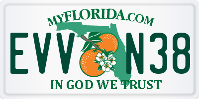 FL license plate EVVN38
