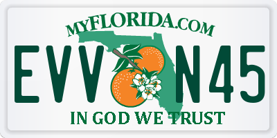 FL license plate EVVN45