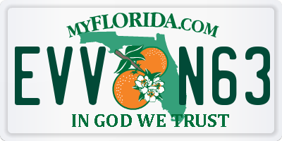 FL license plate EVVN63
