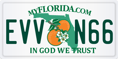 FL license plate EVVN66