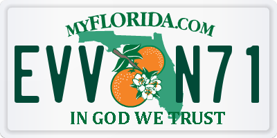 FL license plate EVVN71