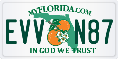 FL license plate EVVN87