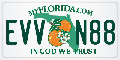 FL license plate EVVN88