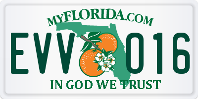 FL license plate EVVO16