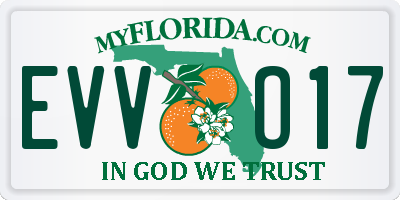 FL license plate EVVO17