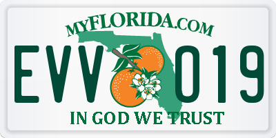 FL license plate EVVO19
