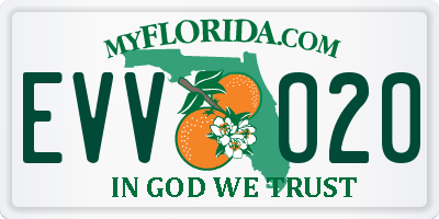 FL license plate EVVO20