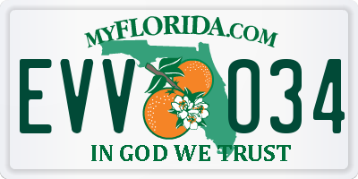 FL license plate EVVO34
