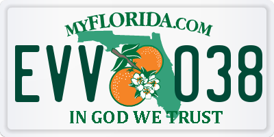 FL license plate EVVO38
