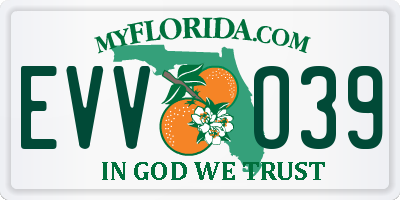 FL license plate EVVO39