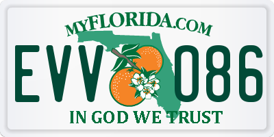 FL license plate EVVO86