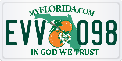 FL license plate EVVO98