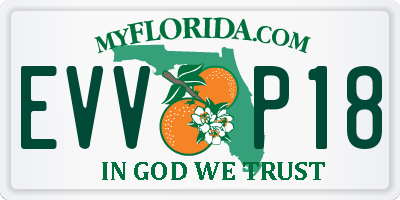 FL license plate EVVP18