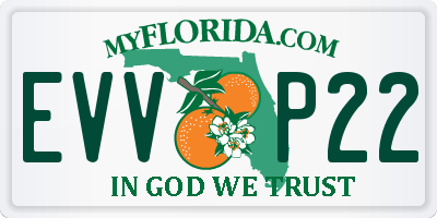 FL license plate EVVP22