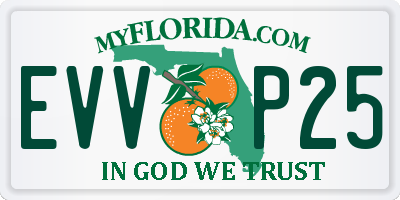 FL license plate EVVP25