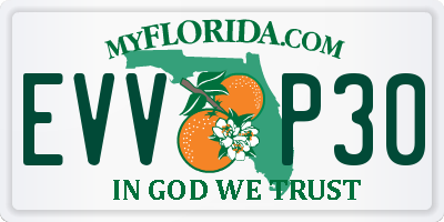 FL license plate EVVP30