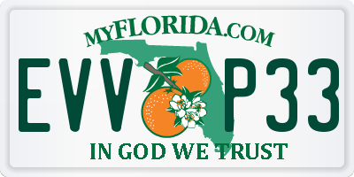 FL license plate EVVP33