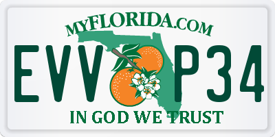 FL license plate EVVP34