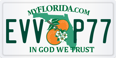 FL license plate EVVP77