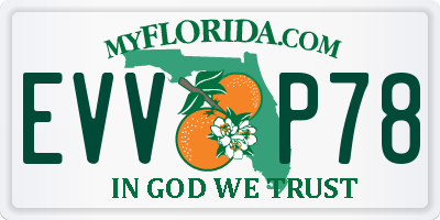 FL license plate EVVP78