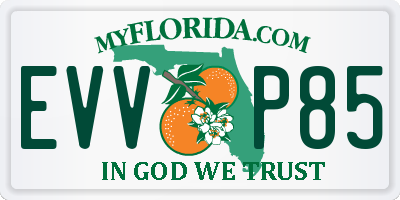 FL license plate EVVP85