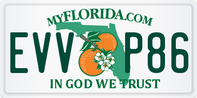 FL license plate EVVP86