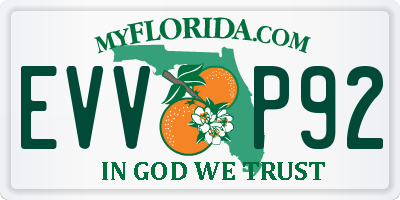 FL license plate EVVP92