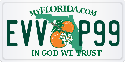FL license plate EVVP99