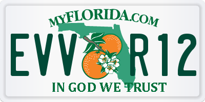 FL license plate EVVR12