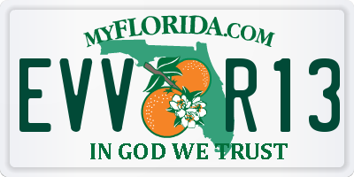 FL license plate EVVR13