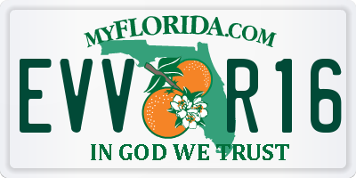FL license plate EVVR16