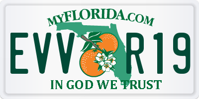 FL license plate EVVR19