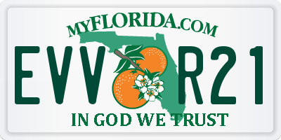 FL license plate EVVR21