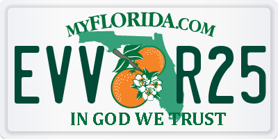 FL license plate EVVR25