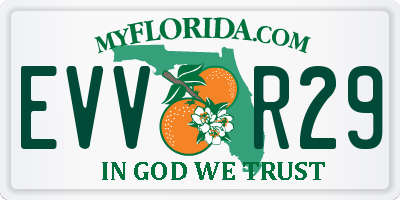 FL license plate EVVR29