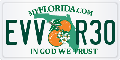 FL license plate EVVR30