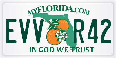 FL license plate EVVR42