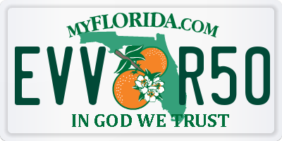 FL license plate EVVR50