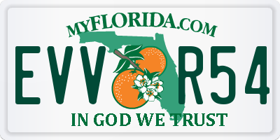 FL license plate EVVR54