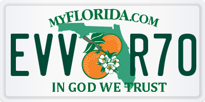 FL license plate EVVR70