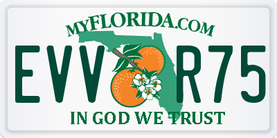 FL license plate EVVR75