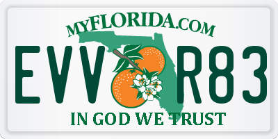 FL license plate EVVR83