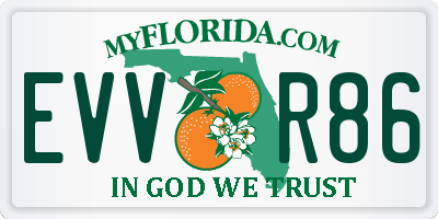 FL license plate EVVR86