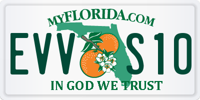 FL license plate EVVS10