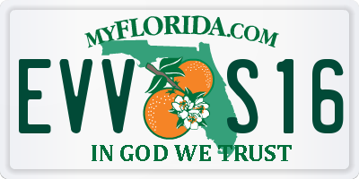 FL license plate EVVS16