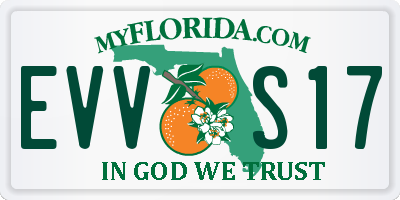FL license plate EVVS17