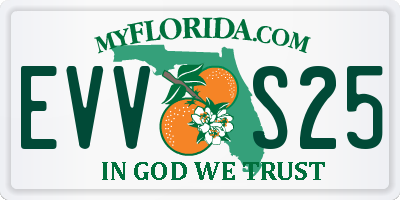 FL license plate EVVS25