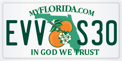 FL license plate EVVS30