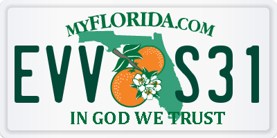 FL license plate EVVS31